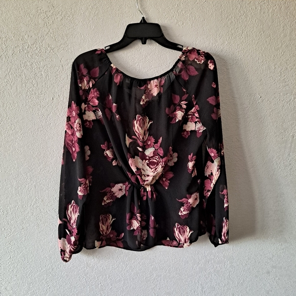 George Purple Floral long Sleeve Blouse - Picture 5 of 7